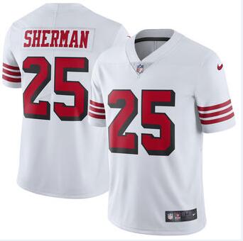 Men's San Francisco 49ers #25 Richard Sherman Nike White Color Rush Vapor Untouchable Limited Stitched NFL Jersey